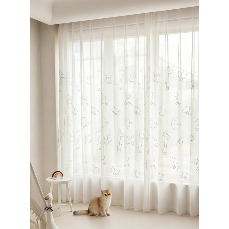 Voilage blanc filtrant la lumière avec passe-tringle, 102