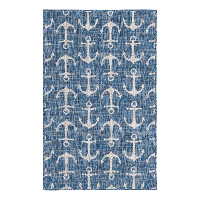 Glidden Geometric Polypropylene Plastic Rug, Rectangle 3'3" x 5'3"