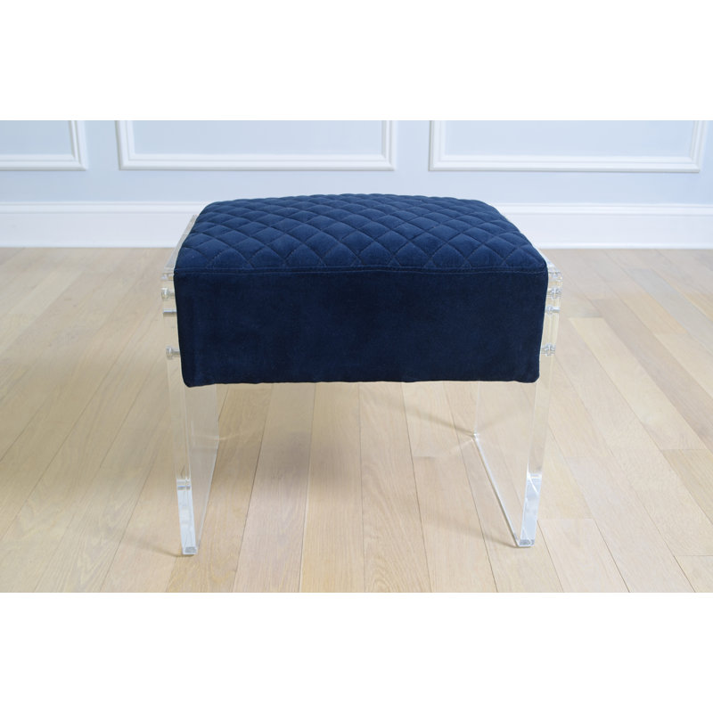 Tribecca Acrylic Base Accent Stool, Navy