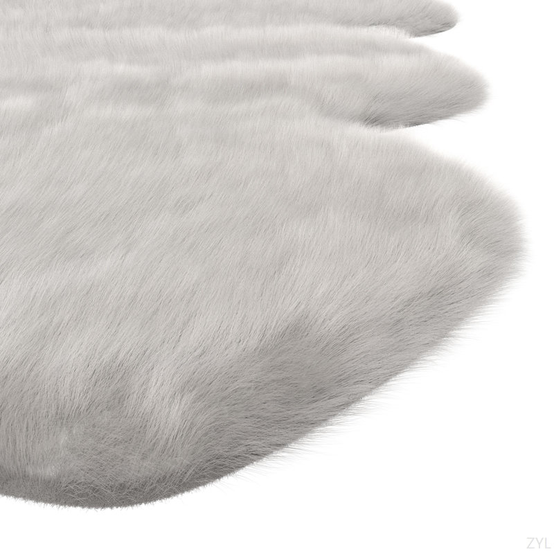Tapis blanc brillant en fausse fourrure
