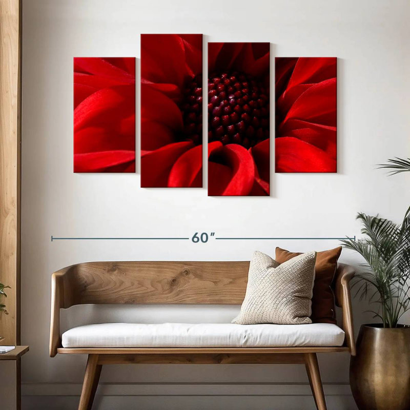 Harnek Red Flower Bloom, 32" H x 52" W