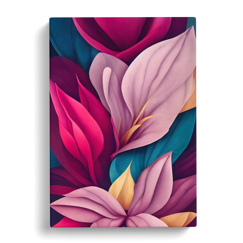 Snazzy Flowers - Wrapped Canvas Print, 60cm H x 40cm W x 3cm D
