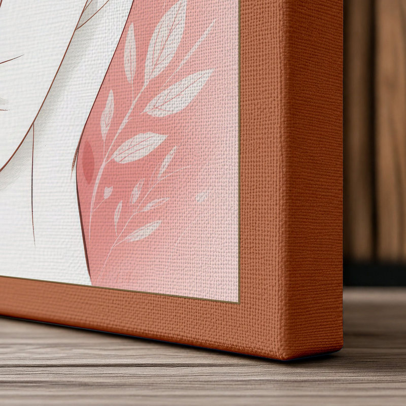 Nurture and Care Modern 1 Piece Wrapped Canvas Wall Art, 18x12 - 45.7 x 30.5 cm, Terracotta Border