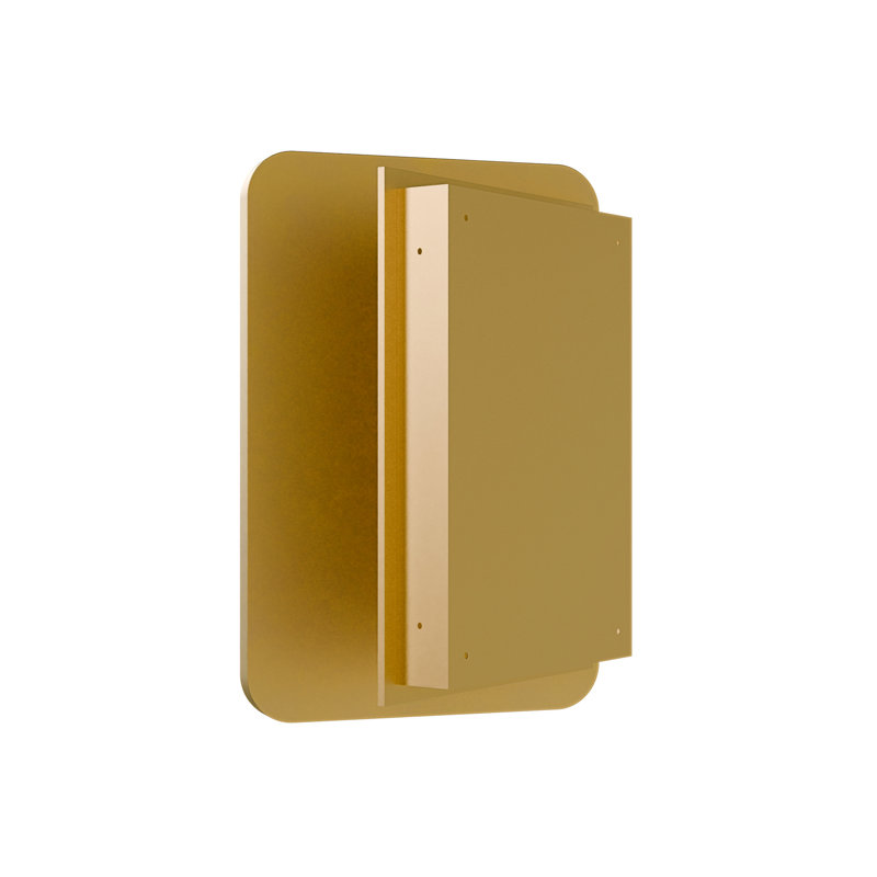 Pharmacie encastrée avec cadre en métal avec miroir et 2 tablettes réglables pour salle de bain, style moderne