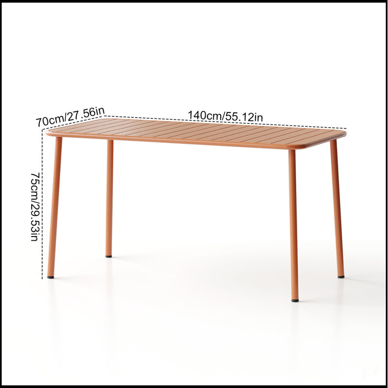 Longue table de salle à manger d'extérieur Sella, imperméable et durable pour les cours et balcons de la Villa, conception simple et élégante