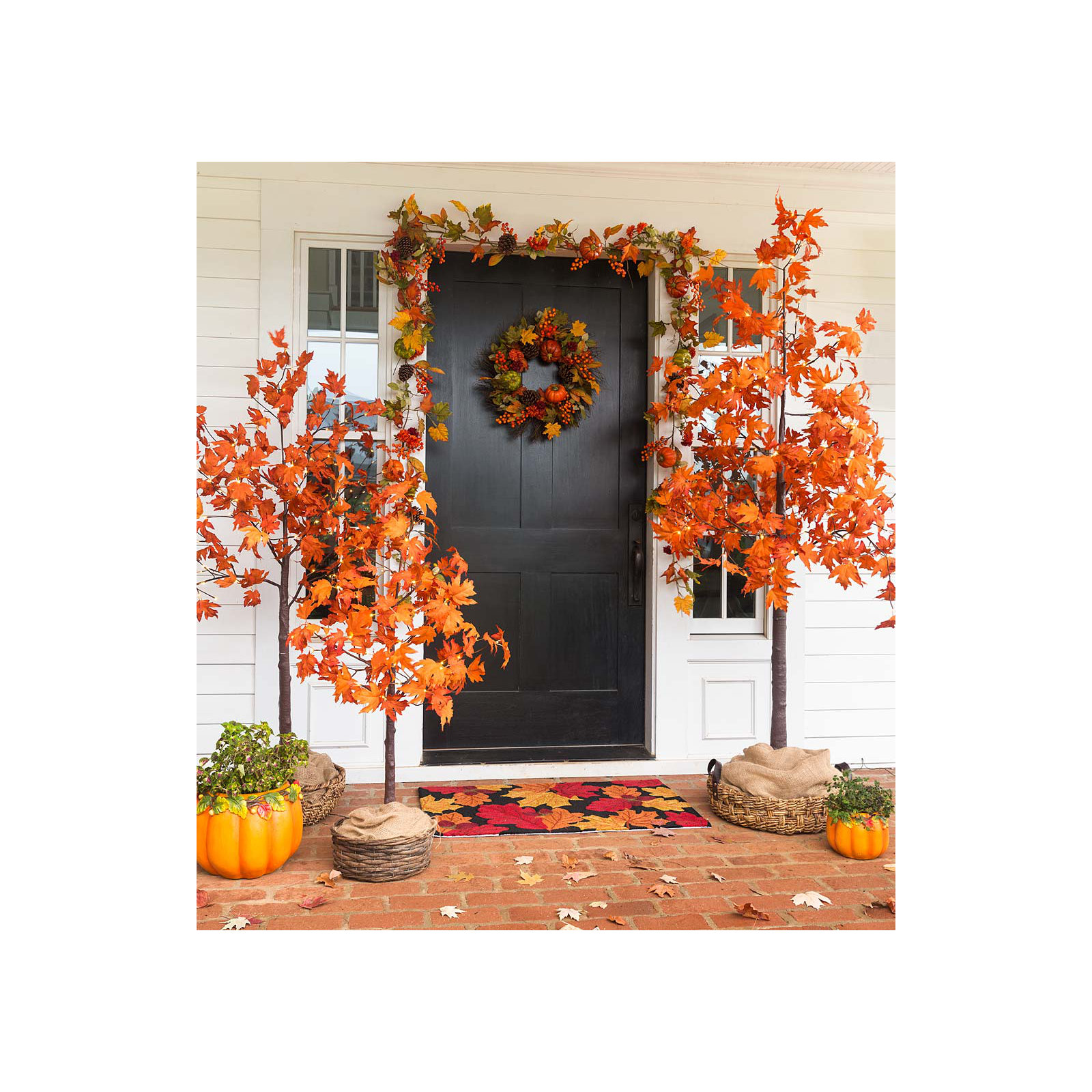 Indoor/Outdoor Lighted Maple Tree with Lights, 96" H x 66" W x 66" D
