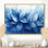 Bleu et brun, délicates pétales de fleurs - herbes, art mural