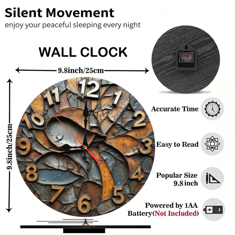 Horloge murale en bois rustique unique