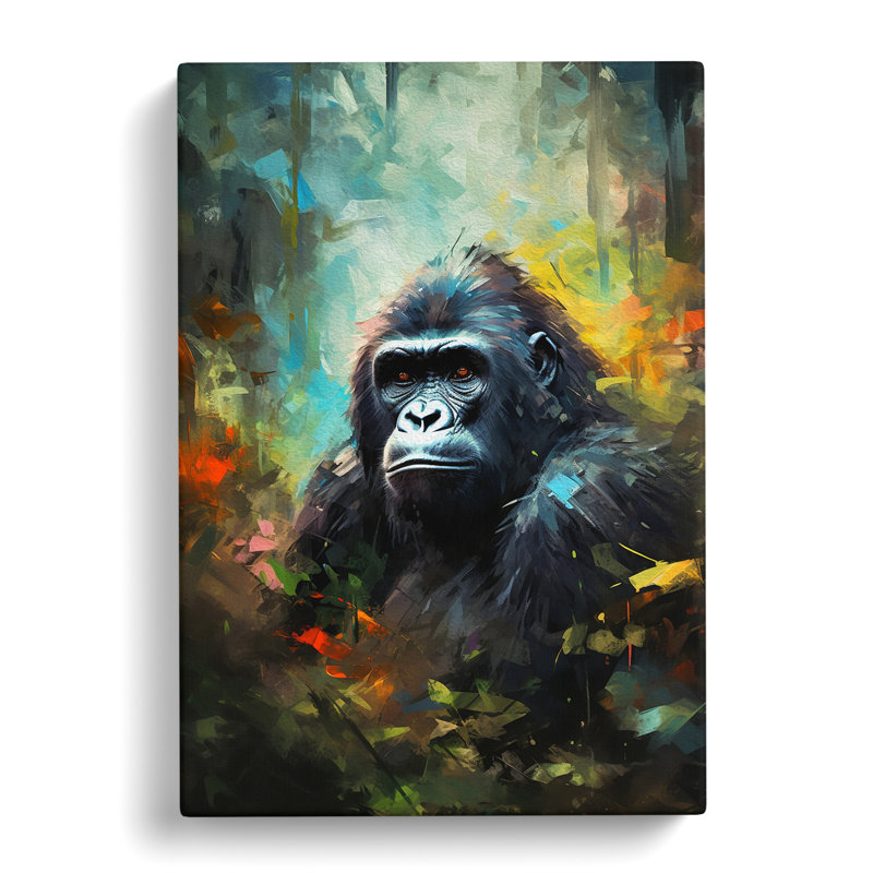 Gorilla Impressionism - Wrapped Canvas, 50cm H x 35cm W x 3cm D