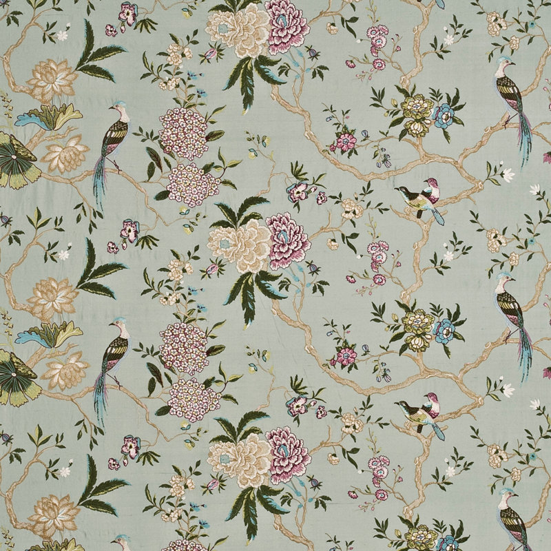 Holcott Oriental Bird Embroidery Fabric