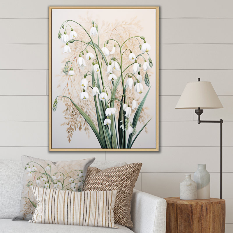 Neige au clair de lune Galanthus Nivalis, Cadre naturel flottant, H 44 po x l 34 po