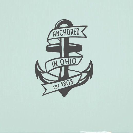 Décalcomanie murale ancrée au sein de l’ohio, Gris foncé