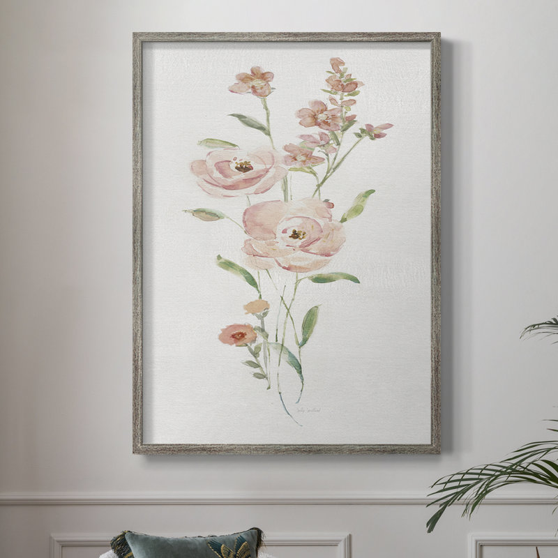 Floral Belle I, reproduction encadrée - bois massif 49063, H 11 po x l 9 po