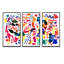 «Modern Modern Multicolor Futuristic Pop Art», reproduction sur toile flottante 3 pièces-1075239670-1075239669
