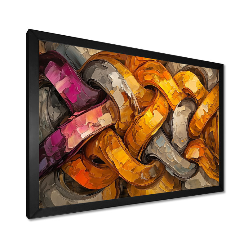 Livesay - Abstract Wall Art, Single Picture Framed, Black, 12" H x 20" W