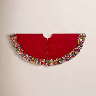 Handmade Fringe Wool Tree Skirt