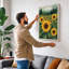 Sunflowers and Mountains Botanical - Wrapped Canvas-1780193485-1780193486