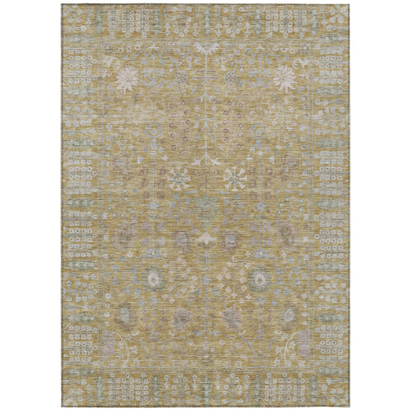 Machine Washable Indoor/Outdoor Kaczor ACN2231 Global Rug, Rectangle 5' x 7'6"