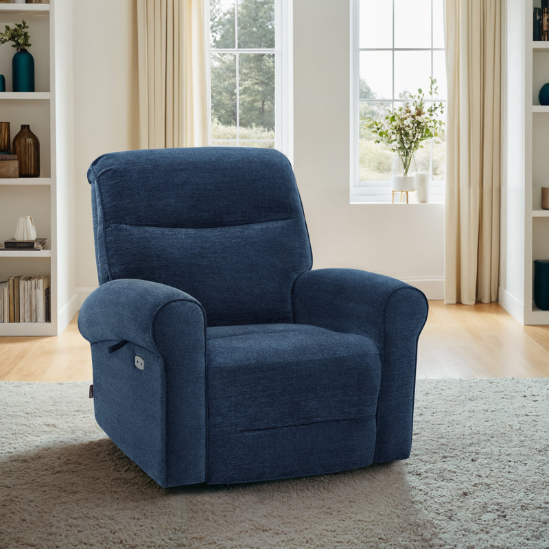 102.1cm Wide Lift Assist Standard Recliner with Heated Cushion, Navy