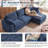 4 - Piece Teddy Modular Sectional Sofa Cloud Couch with Ottoman and 2 Storage Side Table-793588774-798281544