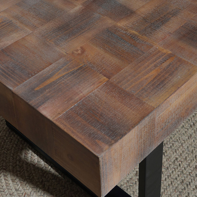 Table basse en bois 47,2 x 23,5 po x 18 po, table fabriquée à la main
