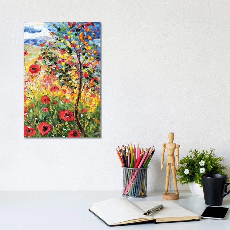 Provence Poppies 1 Piece Wrapped Canvas Painting, 20.32 cm H x 30.48 cm W