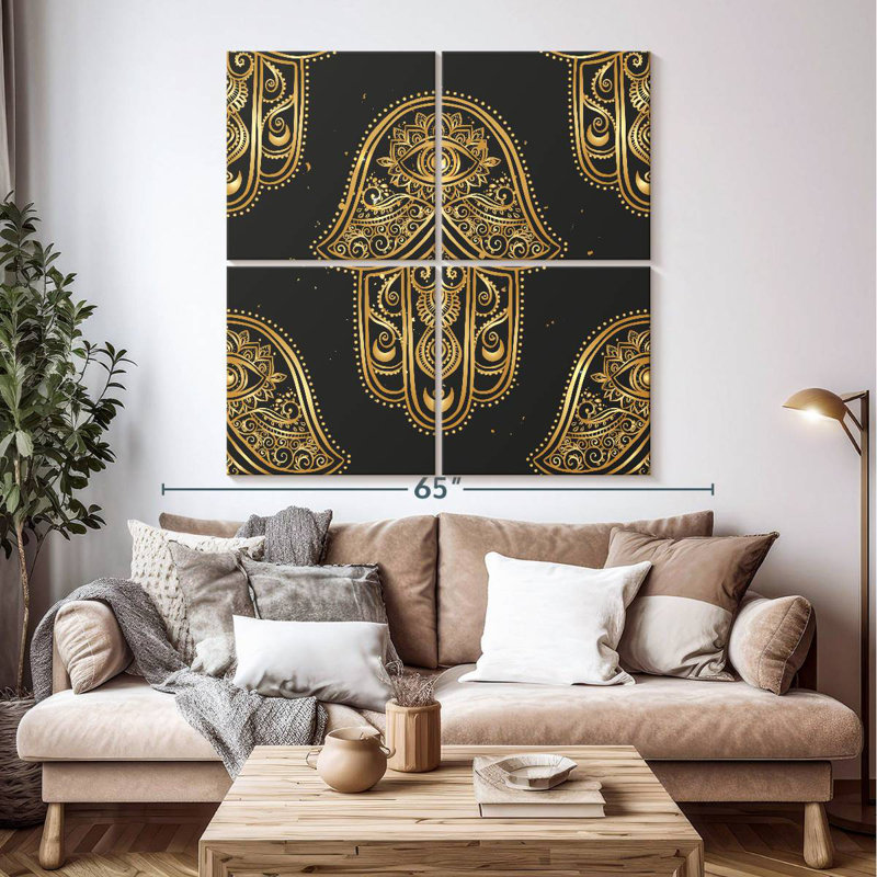 Kerrick Ornamental Gold Hamsa, 50" H x 50" W