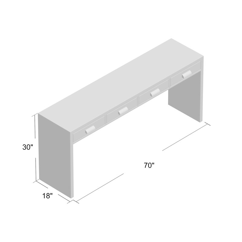 Irwindale Classic White Veneer Console Table with Storage