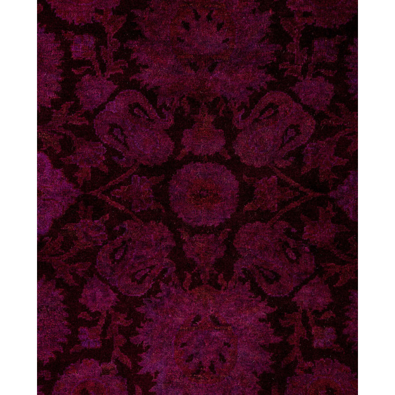 Overdyed One-of-a-Kind 2' 7" X 9' 6" Hand Knotted Area Rug