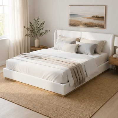 Modern Bed Frame with Enclosed Wood Base
