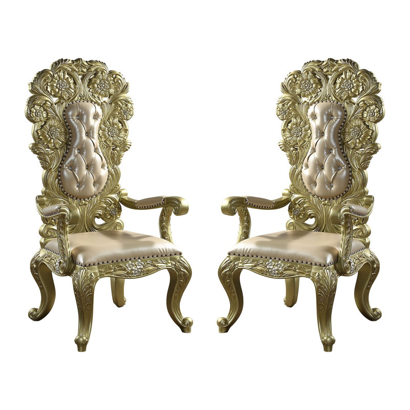 19'' H Tufted Faux Leather Upholstered Armchair
