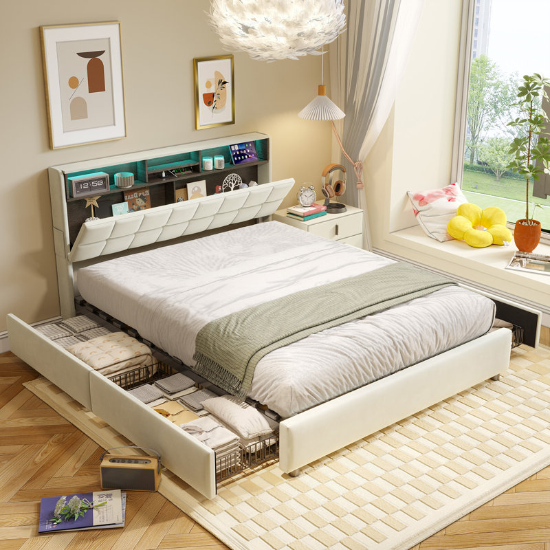 Upholstered Ottoman Bed, EuropeanDouble (140 x 200 cm)