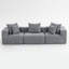 Canapé modulaire modulaire à 3 places, canapé à assise profonde entièrement en mousse avec chenille texturée, conception moderne à profil bas, livraison compressée et installation facile, l 111,02 po x P 37,01 po x H 23,62 po, gris-69628653