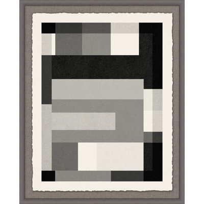 Gray Scale Pattern 2' Framed Graphic Art Print on Glass