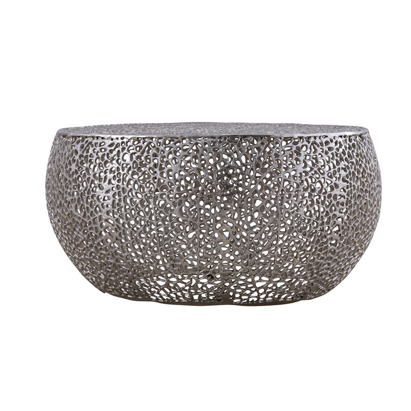 Table basse en aluminium Kawanna, Argent