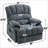 Recliners, Power Lift with 8-Point Massage &amp; Lumbar Heat, Oversized | Blue-Gray Chenille-1323045963