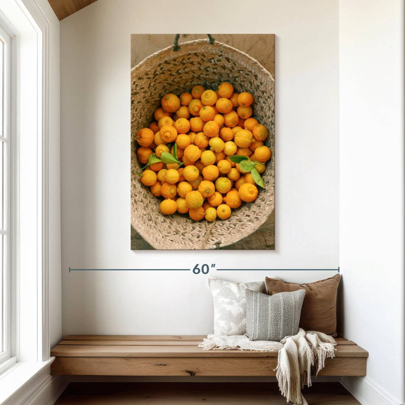 Yarlin Basket Of Fresh Lemons, 48" H x 32" W