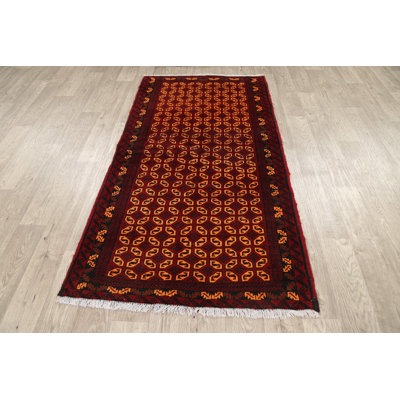 Waqar One-of-a-Kind 3'3" X 6'3" Wool Area Rug in Red