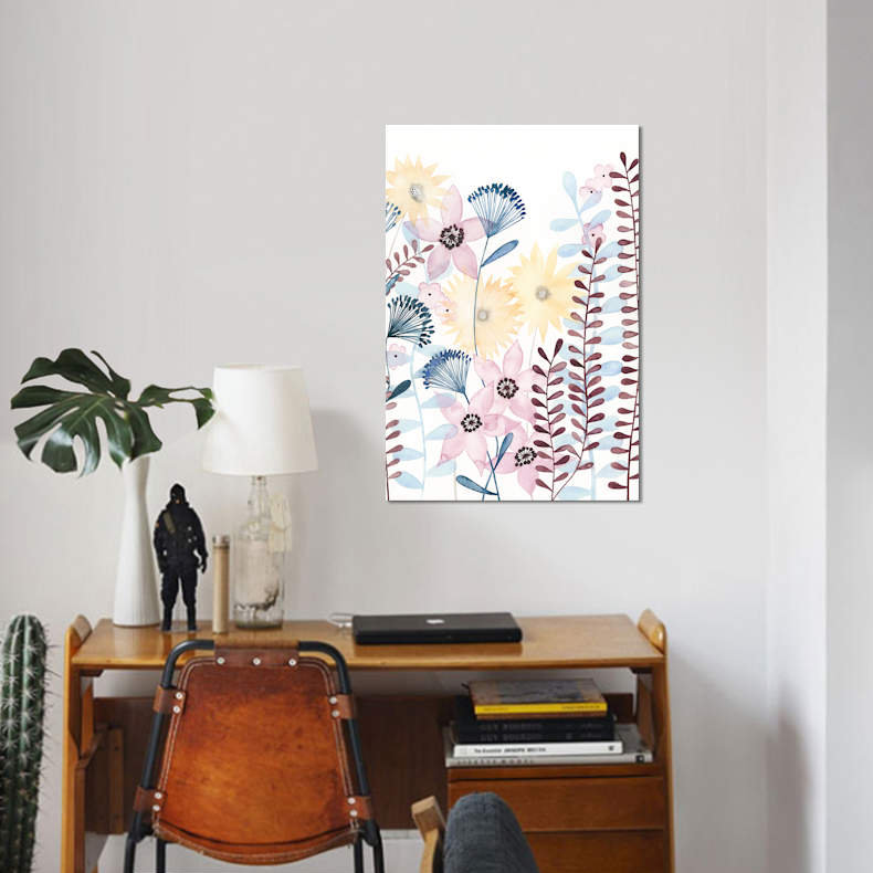 « pastel posies i », reproduction sur toile, H 18 po x l 12 po x P 1,5 po, Toile tendue, Pas de tapis