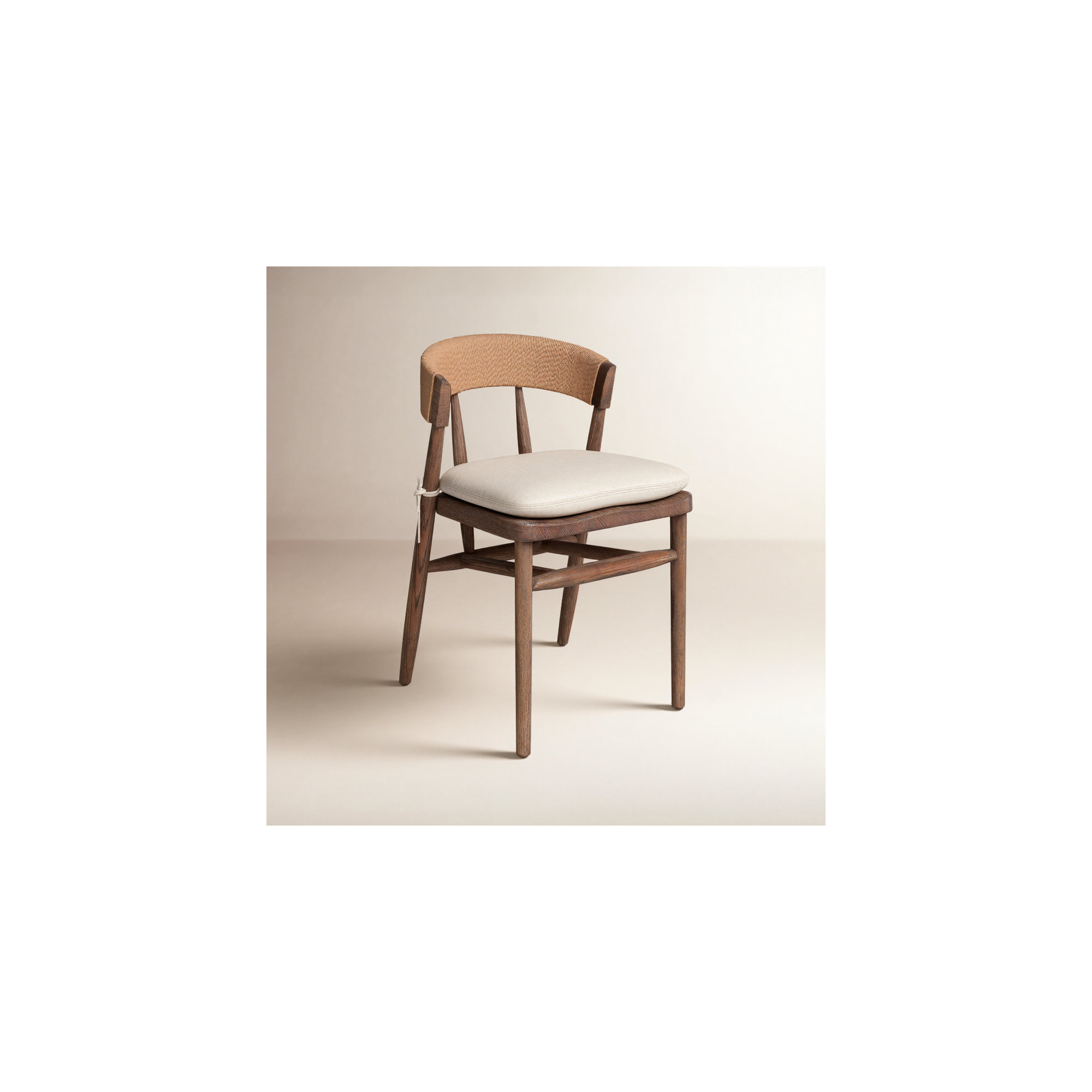 Siofra Dining Chair With Cushion, Drifted Oak