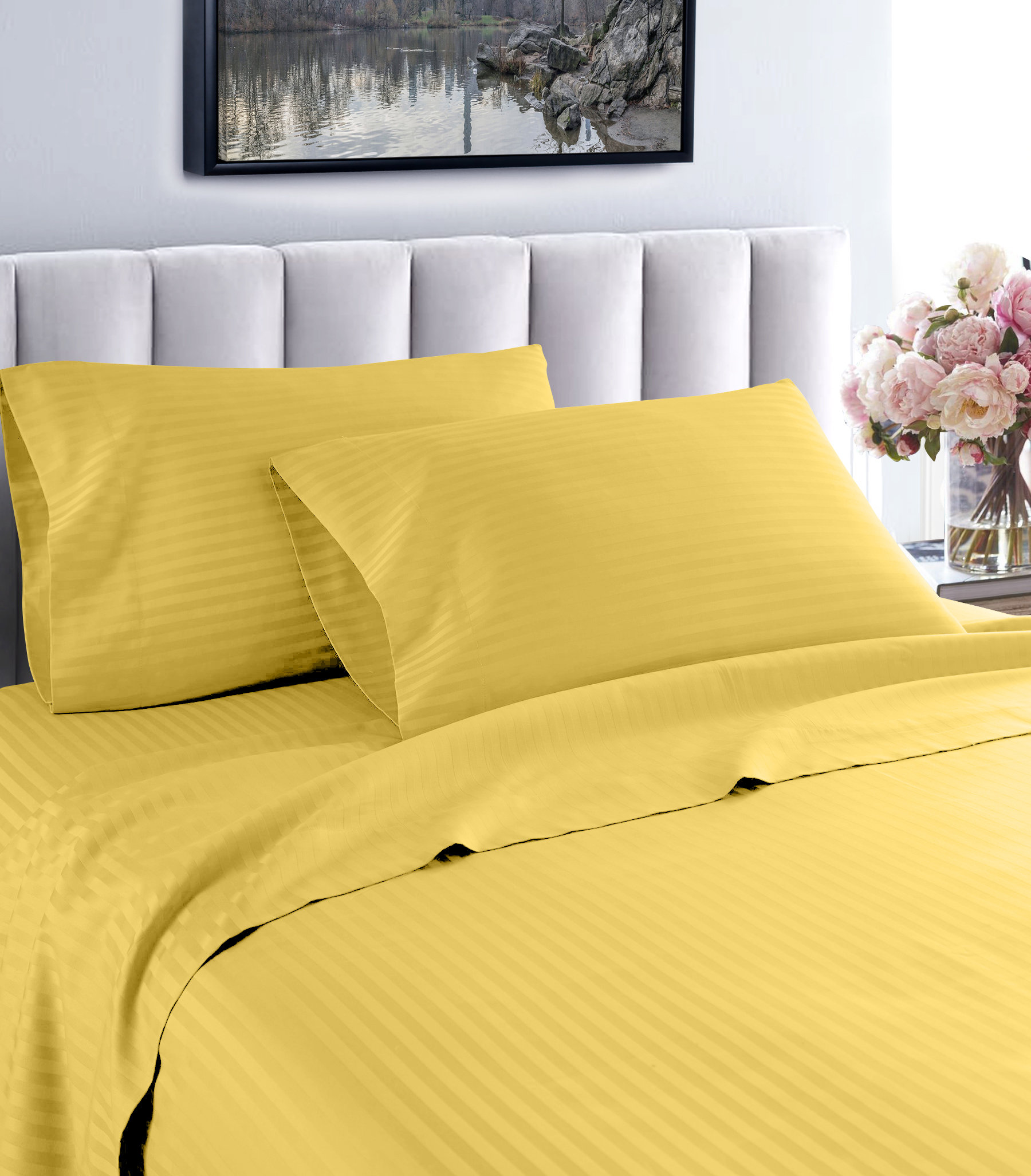 Home Sweet Home Dreams Beverly Hills 600 Thread Count Striped Egyptian ...