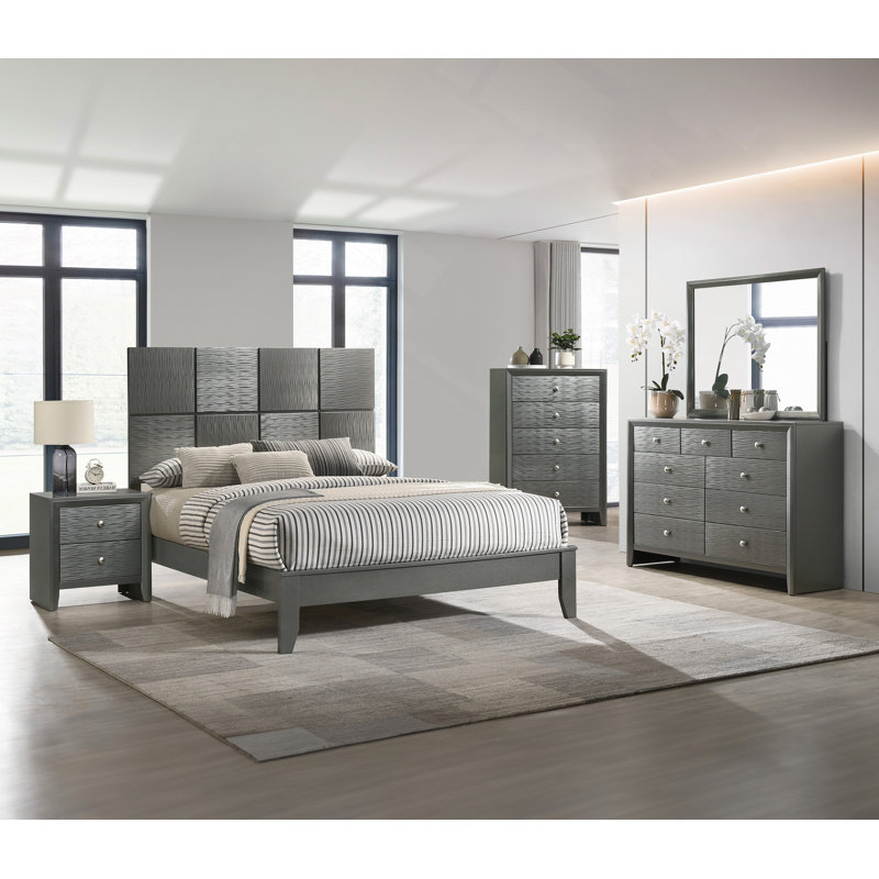 Commode à tiroirs, commode contemporaine à 5 tiroirs 1 pièce
