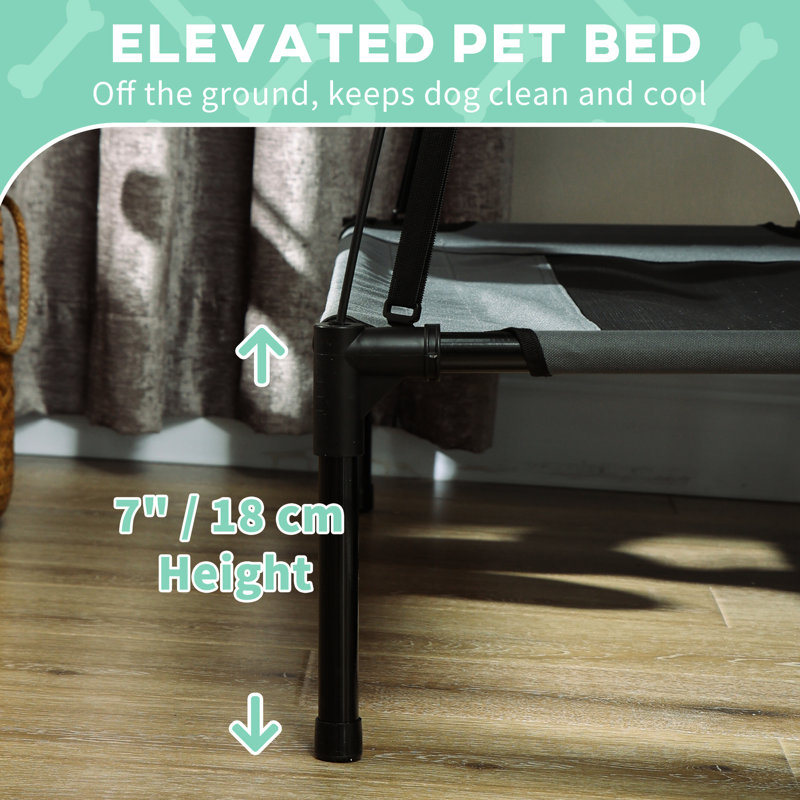Lit de camp portatif pour chien 24 po avec toile - Conception respirante pour animaux