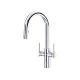 Lateral Two Handle Pull-Down Kitchen Faucet