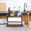 Metal and Wood Freestanding Paper Towel Holder