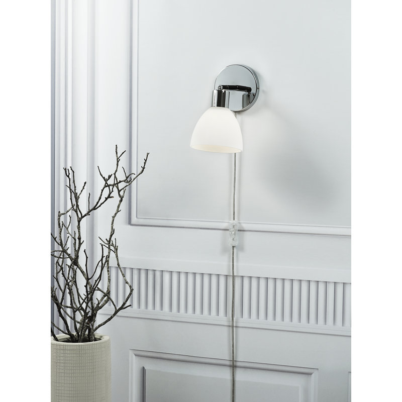 Aubin Wall Sconce, Chrome/Opal