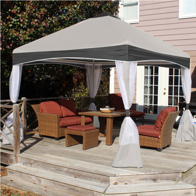 Garden Party 13ft x 13ft Steel Patio Gazebo Canopy with Screens