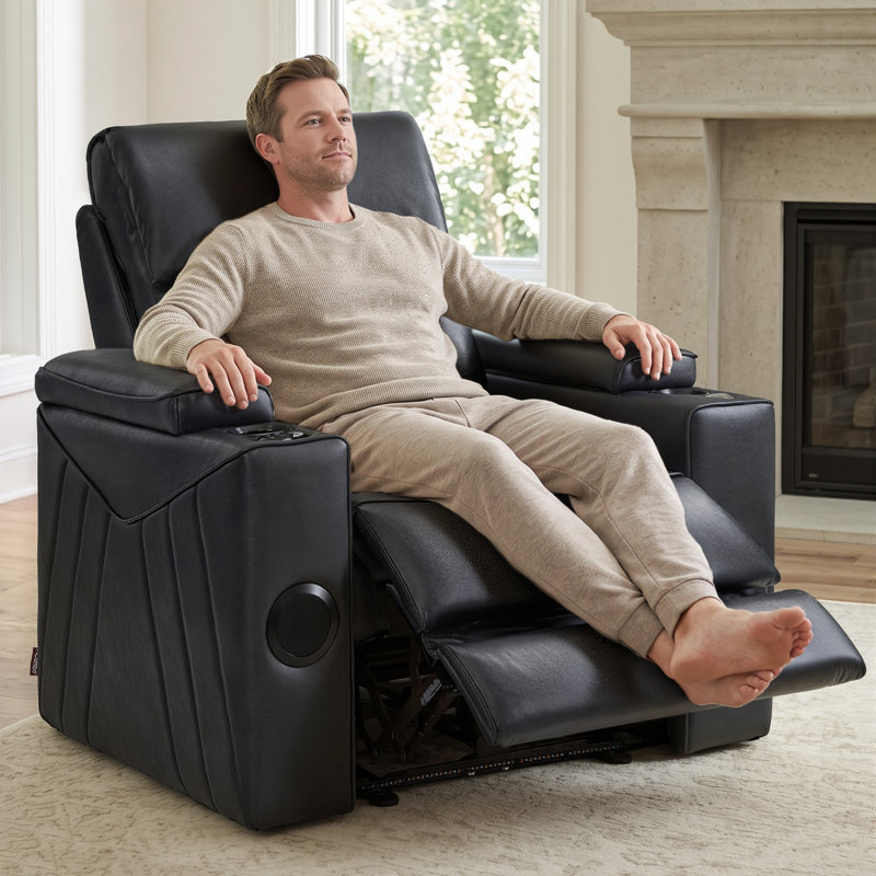 Fauteuil inclinable mural avec repose-tête électrique, siège de cinéma inclinable électrique avec haut-parleurs Bluetooth