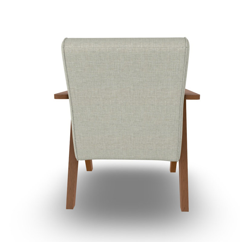 Accent Chair, Light Beige, Dark Walnut