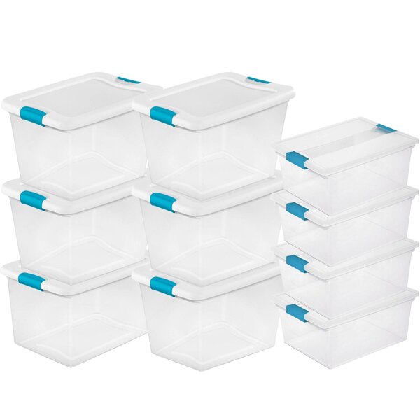 Sterilite 160 Quart Plastic Stacker Box, Lidded Storage Bin